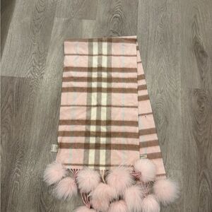 Burberry Pink and Cream Checkered Scarf